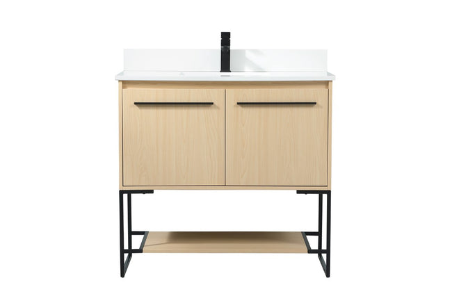 VF42536MMP-BS 36" Single Bathroom Vanity in Maple With Backsplash