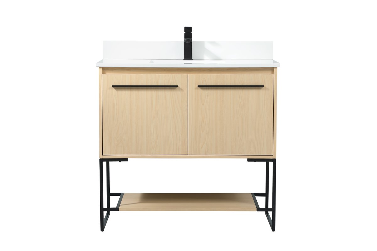 VF42536MMP-BS 36" Single Bathroom Vanity in Maple With Backsplash