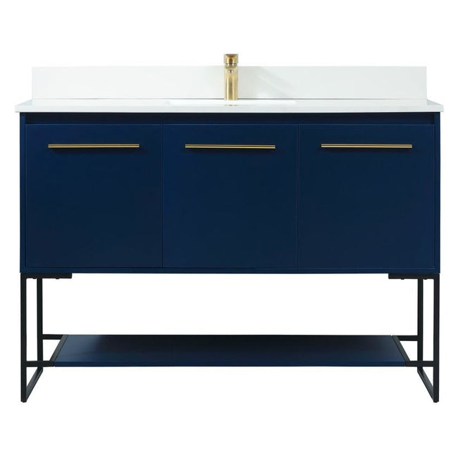 VF42548MBL-BS 48" Single Bathroom Vanity in Blue With Backsplash