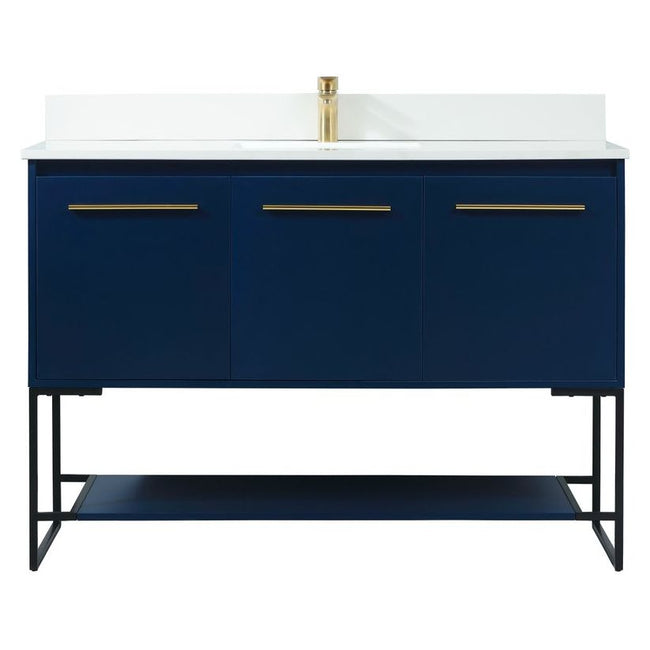 VF42548MBL-BS 48" Single Bathroom Vanity in Blue With Backsplash