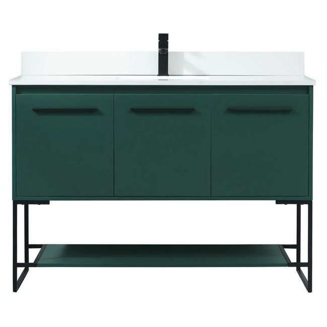 VF42548MGN-BS 48" Single Bathroom Vanity in Green With Backsplash