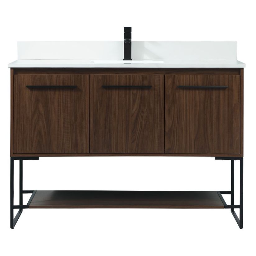 VF42548MWT-BS 48" Single Bathroom Vanity in Walnut With Backsplash