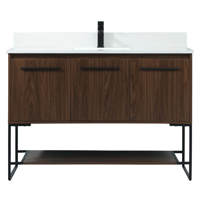 VF42548MWT-BS 48" Single Bathroom Vanity in Walnut With Backsplash