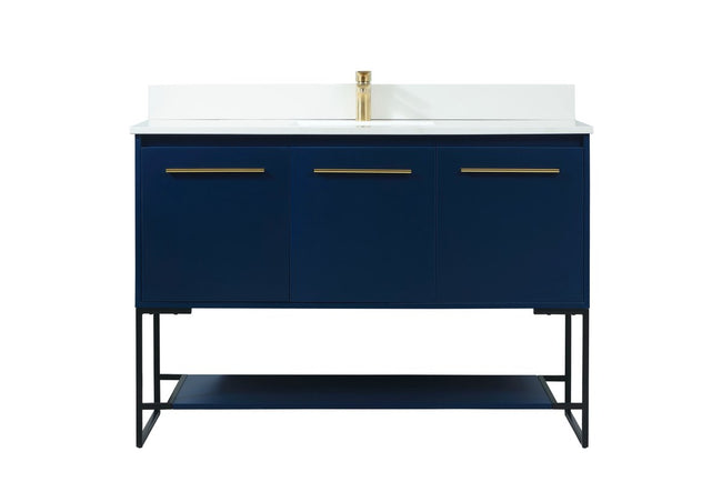 VF42548MBL-BS 48" Single Bathroom Vanity in Blue With Backsplash