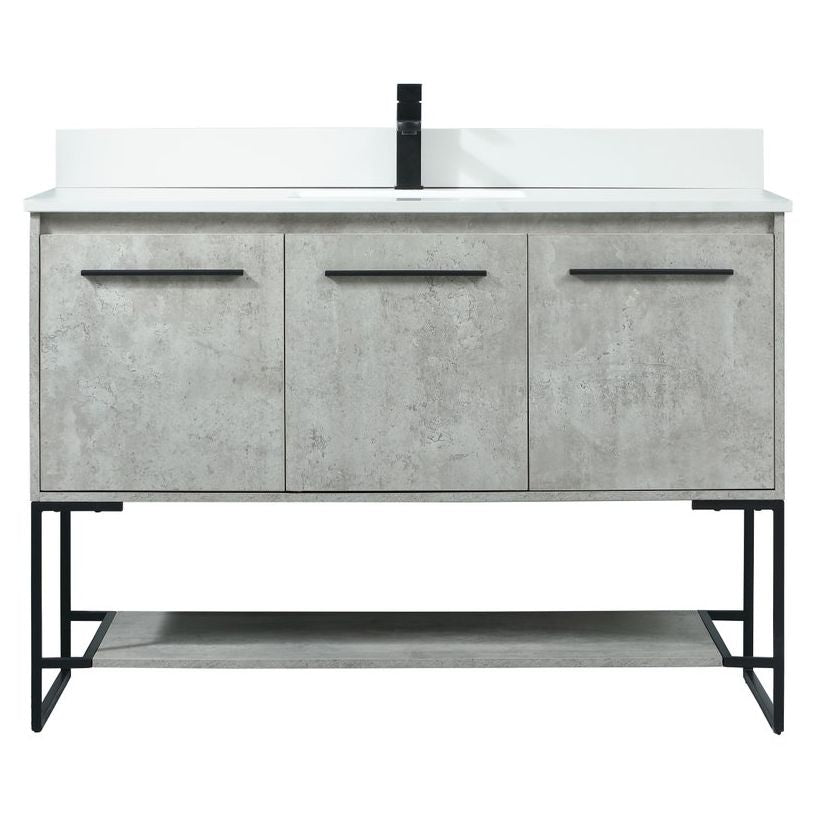 VF42548MCG-BS 48" Single Bathroom Vanity in Concrete Grey With Backsplash