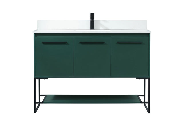 VF42548MGN-BS 48" Single Bathroom Vanity in Green With Backsplash