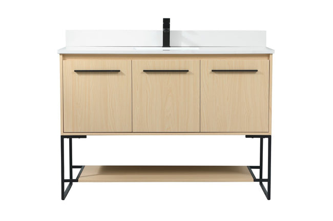 VF42548MMP-BS 48" Single Bathroom Vanity in Maple With Backsplash