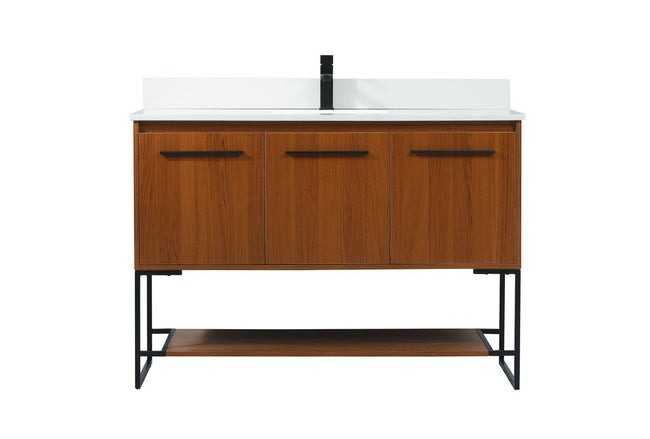 VF42548MTK-BS 48" Single Bathroom Vanity in Teak With Backsplash