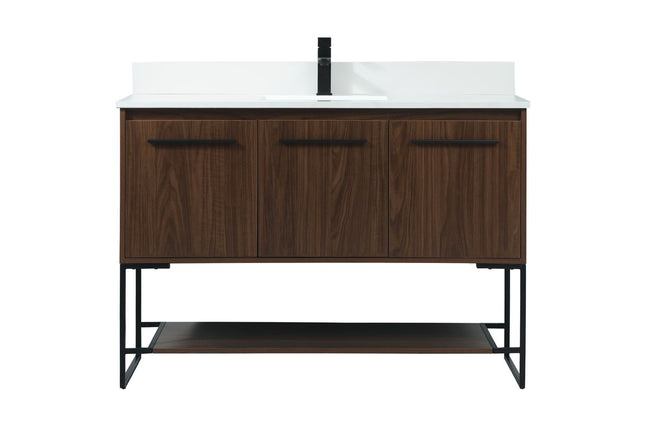 VF42548MWT-BS 48" Single Bathroom Vanity in Walnut With Backsplash