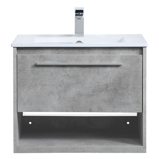 VF43024CG 24" Single Bathroom Floating Vanity in Concrete Grey