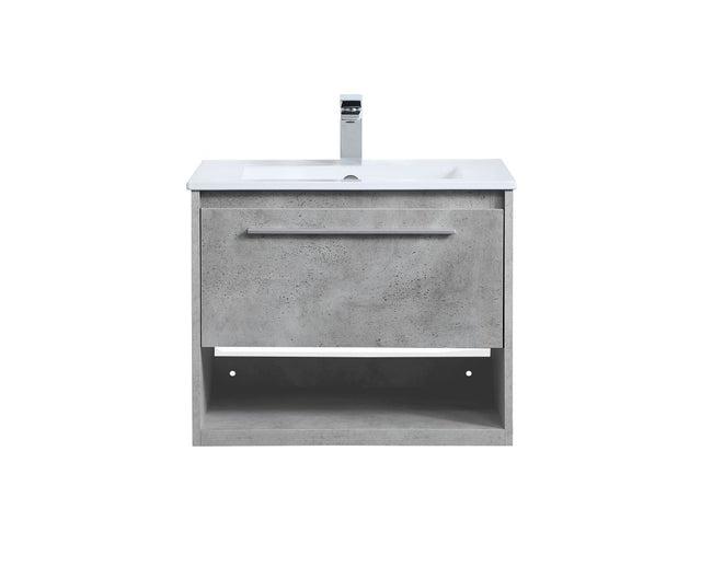 VF43024CG 24" Single Bathroom Floating Vanity in Concrete Grey