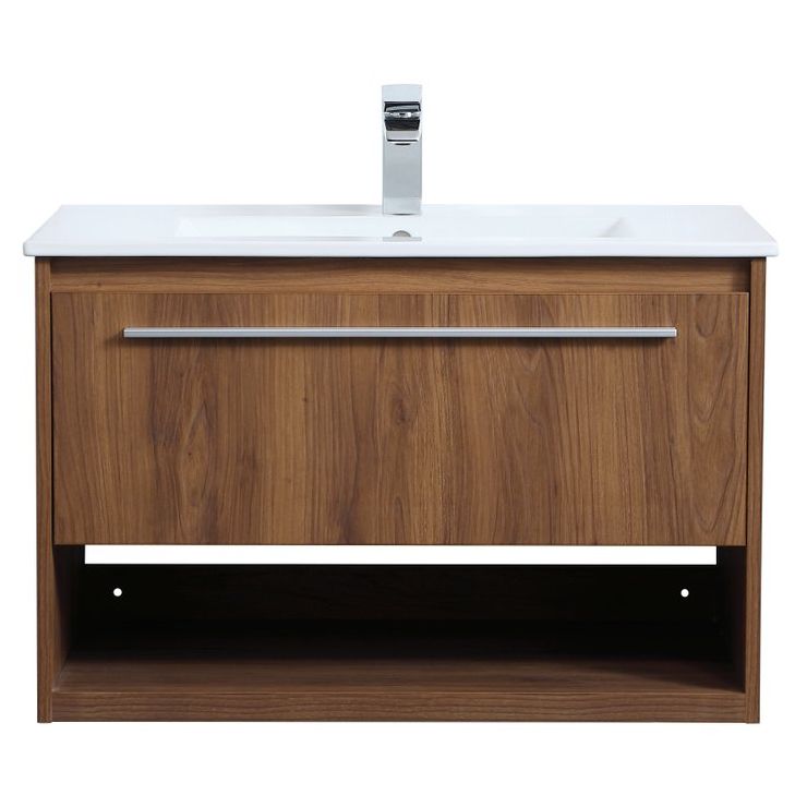 VF43030WB 30" Single Bathroom Floating Vanity in Walnut Brown