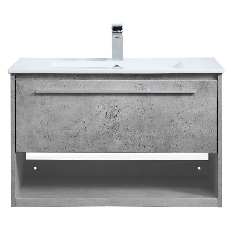 VF43030CG 30" Single Bathroom Floating Vanity in Concrete Grey
