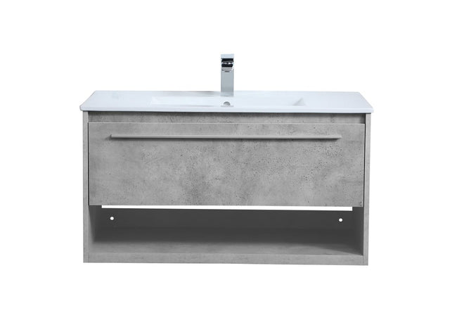 VF43036CG 36" Single Bathroom Floating Vanity in Concrete Grey