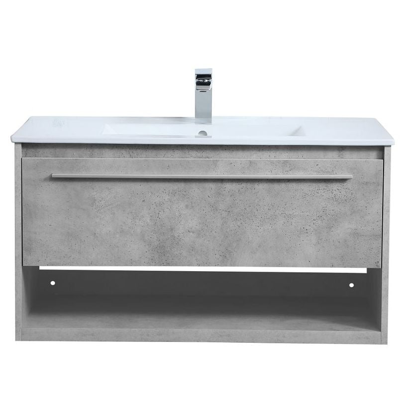 VF43036CG 36" Single Bathroom Floating Vanity in Concrete Grey