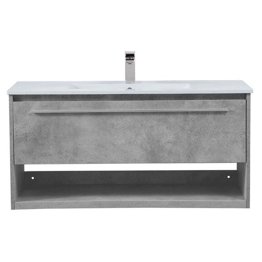 VF43040CG 40" Single Bathroom Floating Vanity in Concrete Grey