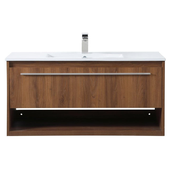 VF43040WB 40" Single Bathroom Floating Vanity in Walnut Brown