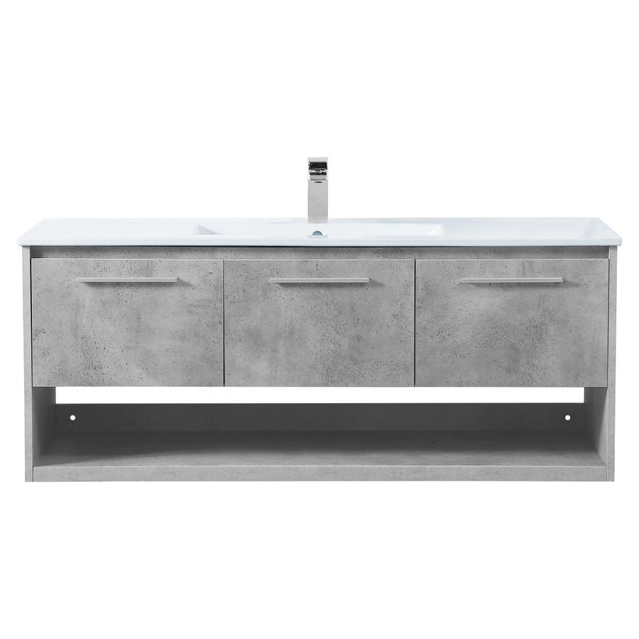 VF43048CG 48" Single Bathroom Floating Vanity in Concrete Grey