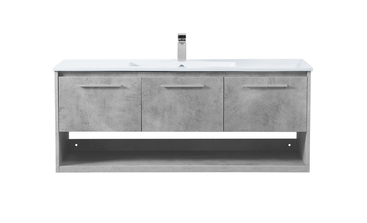 VF43048CG 48" Single Bathroom Floating Vanity in Concrete Grey