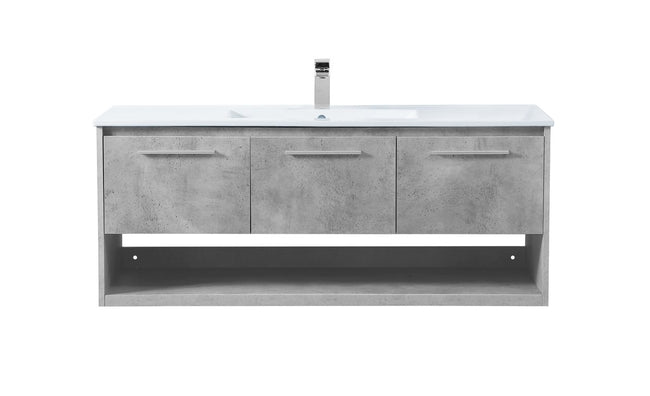 VF43048CG 48" Single Bathroom Floating Vanity in Concrete Grey