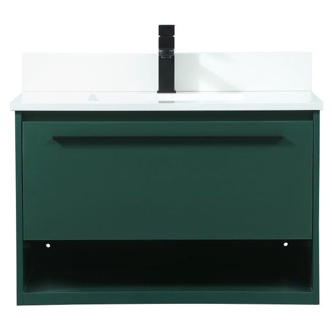 VF43530MGN-BS 30" Single Bathroom Vanity in Green With Backsplash