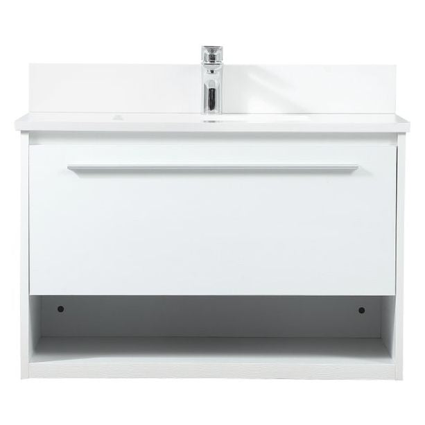 VF43530MWH-BS 30" Single Bathroom Vanity in White With Backsplash
