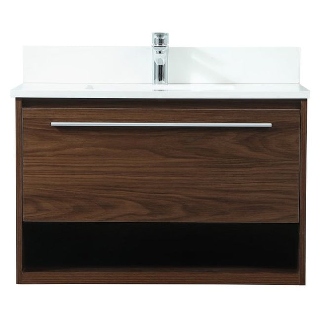 VF43530MWT-BS 30" Single Bathroom Vanity in Walnut With Backsplash