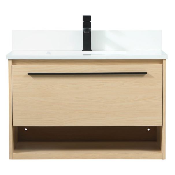 VF43530MMP-BS 30" Single Bathroom Vanity in Maple With Backsplash