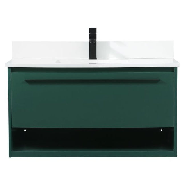 VF43536MGN-BS 36" Single Bathroom Vanity in Green With Backsplash