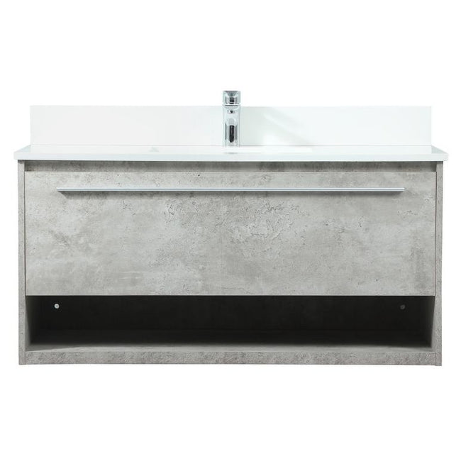 VF43540MCG-BS 40" Single Bathroom Vanity in Concrete Grey With Backsplash