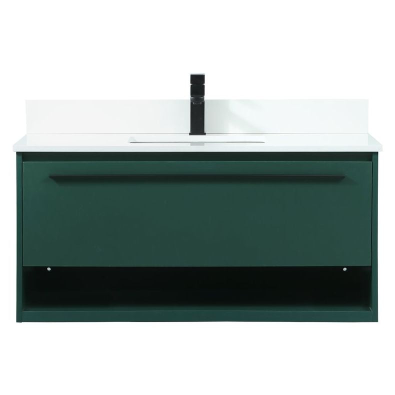VF43540MGN-BS 40" Single Bathroom Vanity in Green With Backsplash