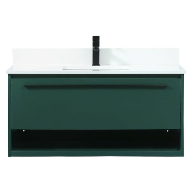 VF43540MGN-BS 40" Single Bathroom Vanity in Green With Backsplash