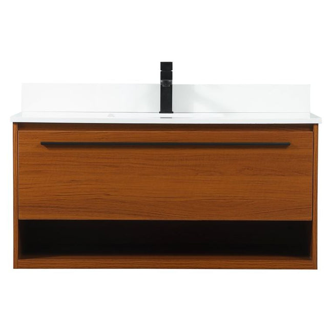 VF43540MTK-BS 40" Single Bathroom Vanity in Teak With Backsplash