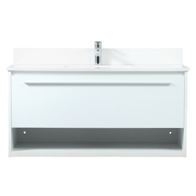 VF43540MWH-BS 40" Single Bathroom Vanity in White With Backsplash