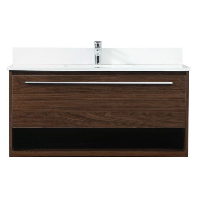 VF43540MWT-BS 40" Single Bathroom Vanity in Walnut With Backsplash