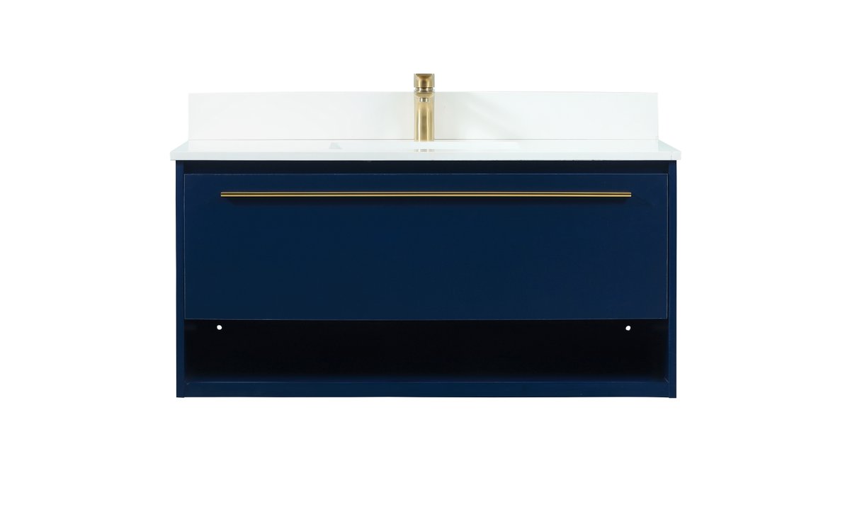 VF43540MBL-BS 40" Single Bathroom Vanity in Blue With Backsplash