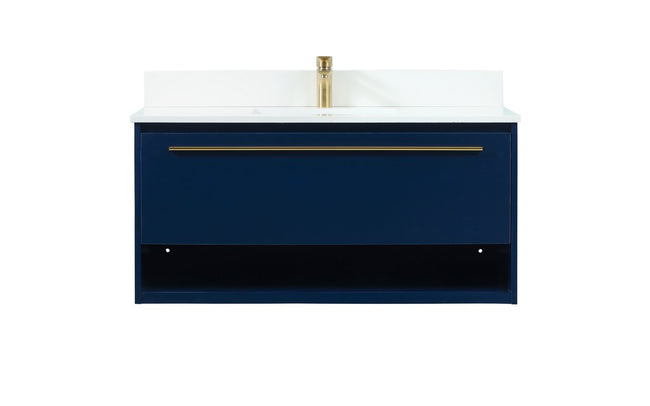 VF43540MBL-BS 40" Single Bathroom Vanity in Blue With Backsplash