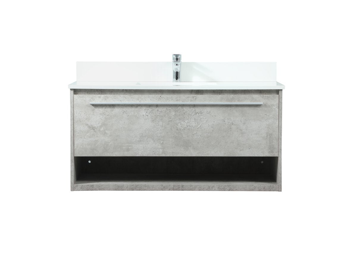VF43540MCG-BS 40" Single Bathroom Vanity in Concrete Grey With Backsplash