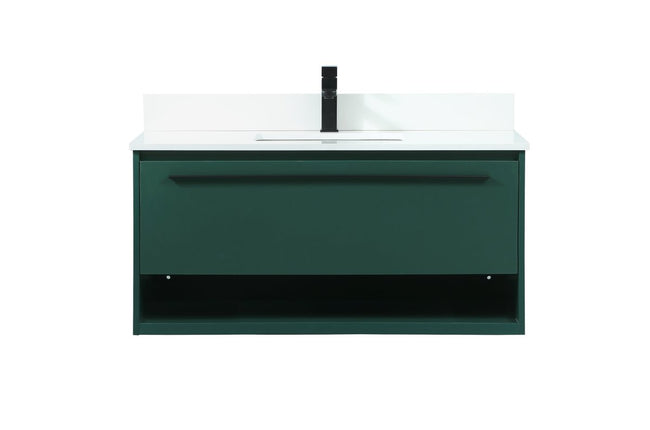 VF43540MGN-BS 40" Single Bathroom Vanity in Green With Backsplash
