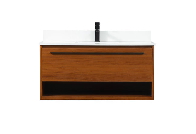 VF43540MTK-BS 40" Single Bathroom Vanity in Teak With Backsplash