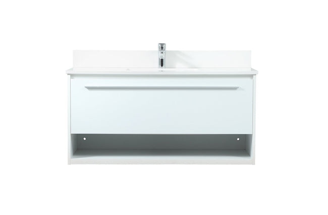 VF43540MWH-BS 40" Single Bathroom Vanity in White With Backsplash