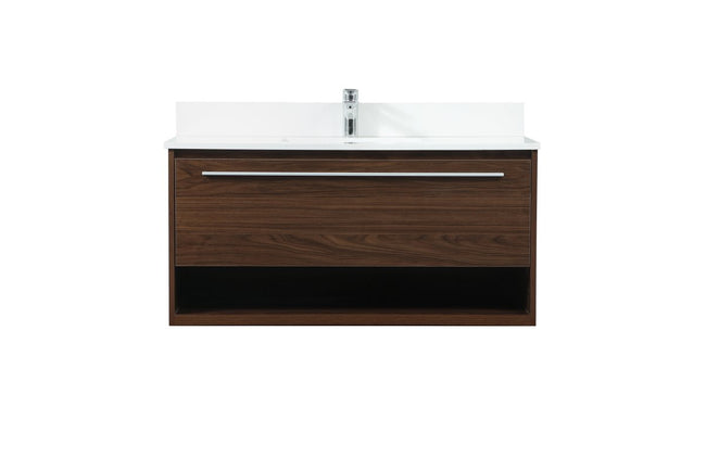 VF43540MWT-BS 40" Single Bathroom Vanity in Walnut With Backsplash