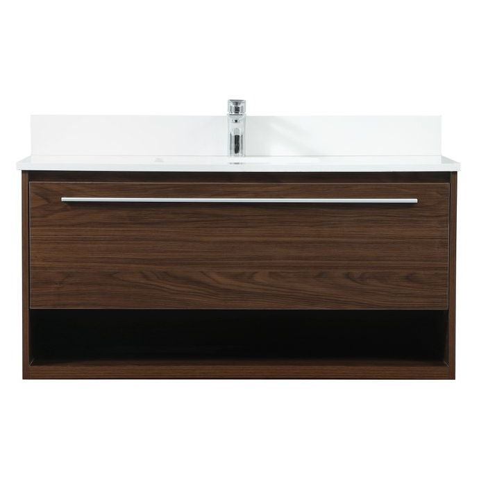 VF43540MWT-BS 40" Single Bathroom Vanity in Walnut With Backsplash