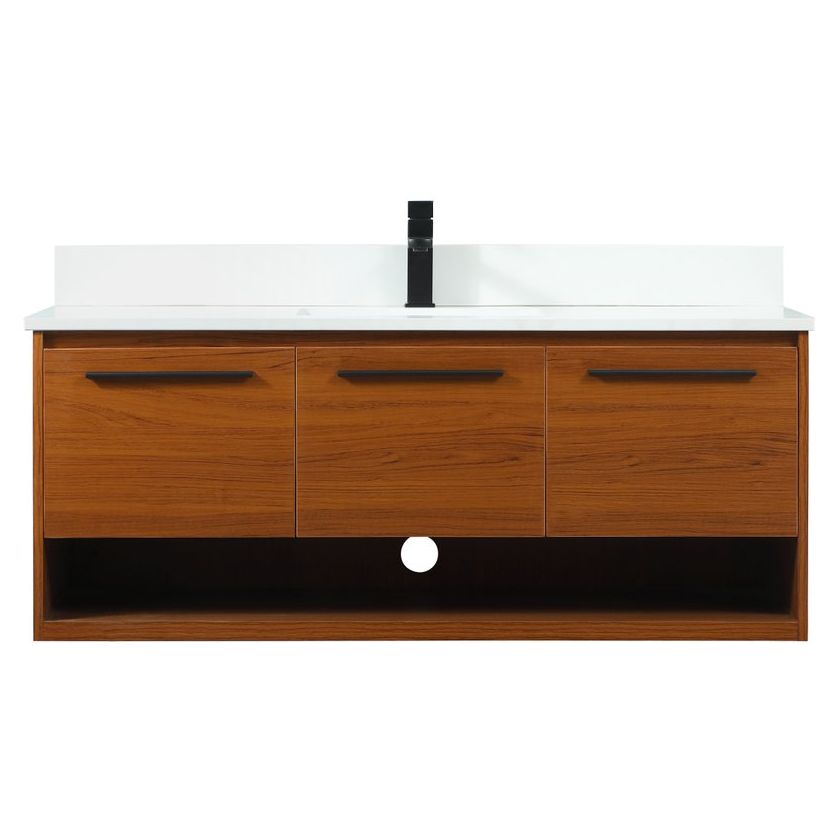 VF43548MTK-BS 48" Single Bathroom Vanity in Teak With Backsplash
