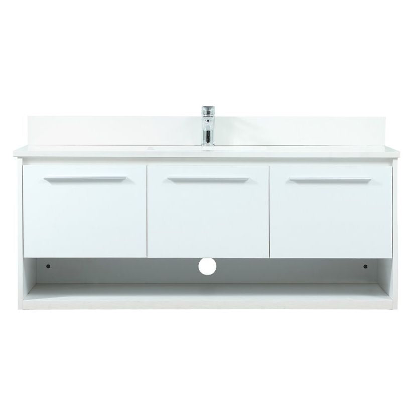 VF43548MWH-BS 48" Single Bathroom Vanity in White With Backsplash