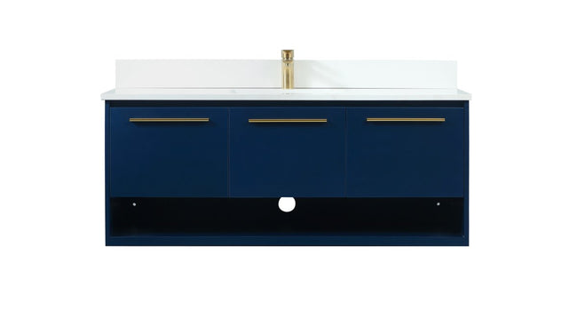 VF43548MBL-BS 48" Single Bathroom Vanity in Blue With Backsplash