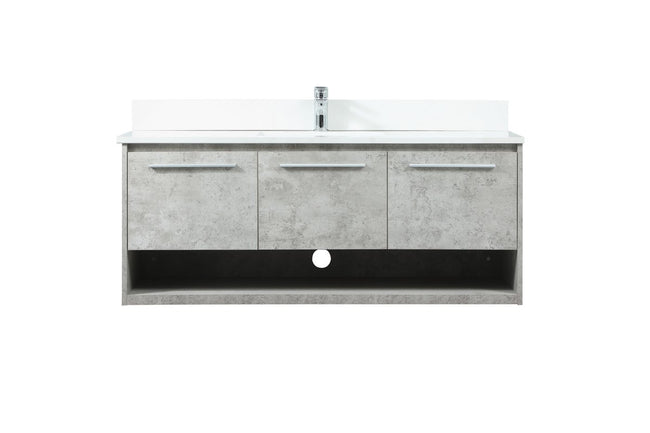 VF43548MCG-BS 48" Single Bathroom Vanity in Concrete Grey With Backsplash