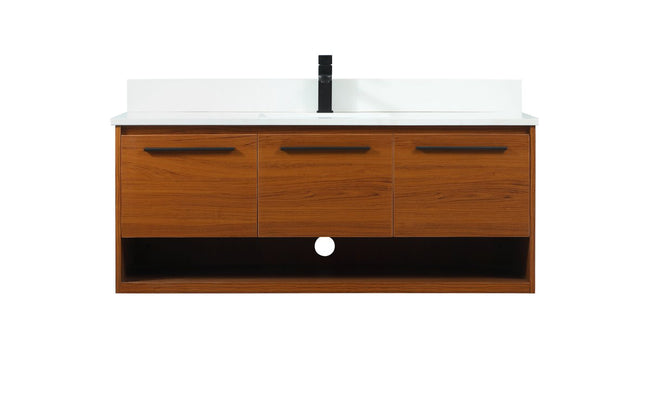 VF43548MTK-BS 48" Single Bathroom Vanity in Teak With Backsplash