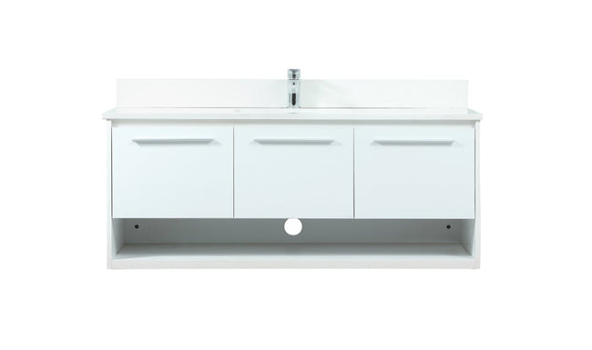 VF43548MWH-BS 48" Single Bathroom Vanity in White With Backsplash