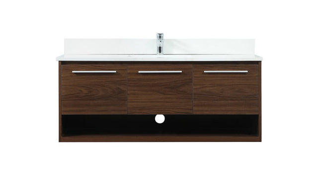 VF43548MWT-BS 48" Single Bathroom Vanity in Walnut With Backsplash